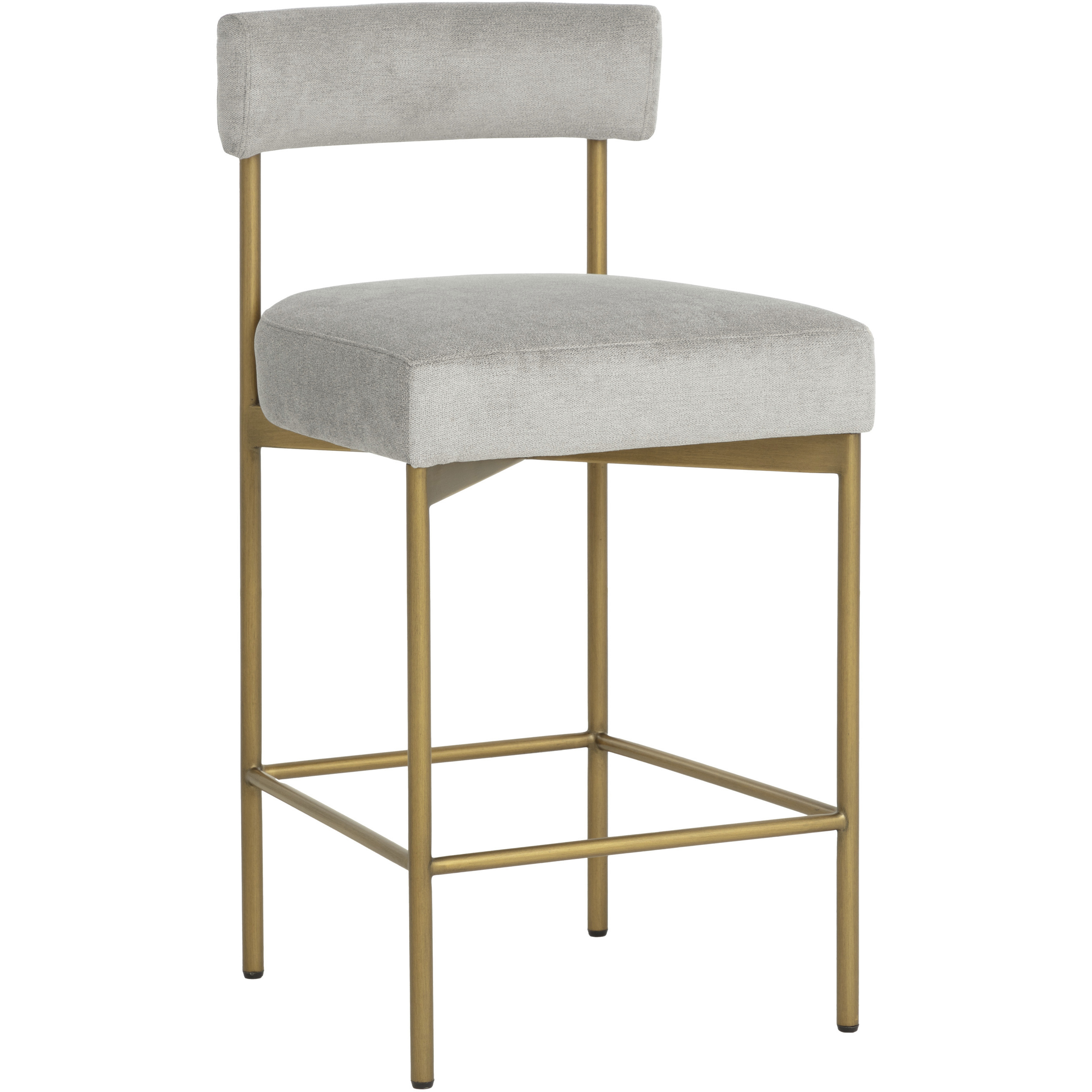 Seneca 36.5 inch Antique Brass / Polo Club Stone Counter Stool